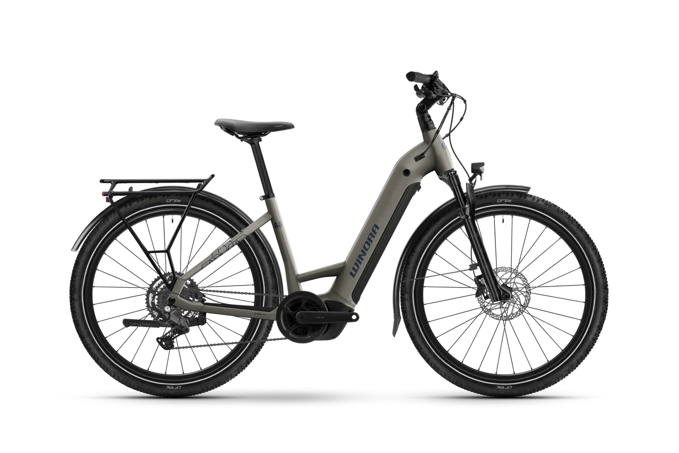 WINORA Yucatan X9 Low E-Bike in silver dollar matt