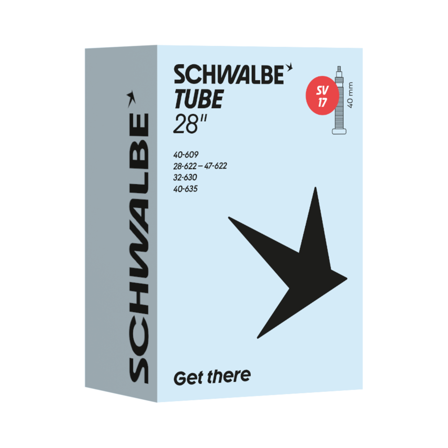 Schwalbe SV17 Fahrradschlauch, Sclaverandventil · 40 mm, Produktverpackung