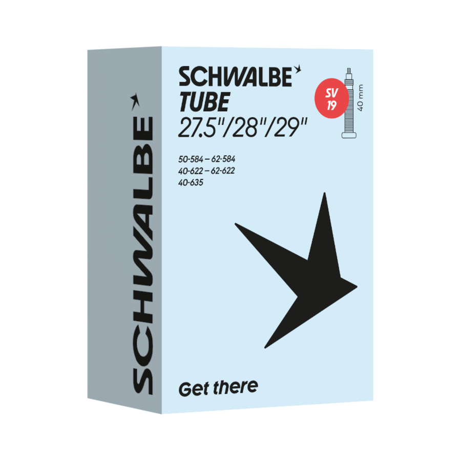 Schwalbe SV19 Fahrradschlauch, Sclaverandventil · 40 mm, Produktverpackung